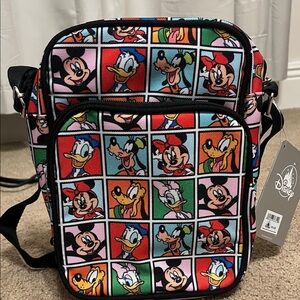 Disney Multicolor Character Grid  Crossbody Bag